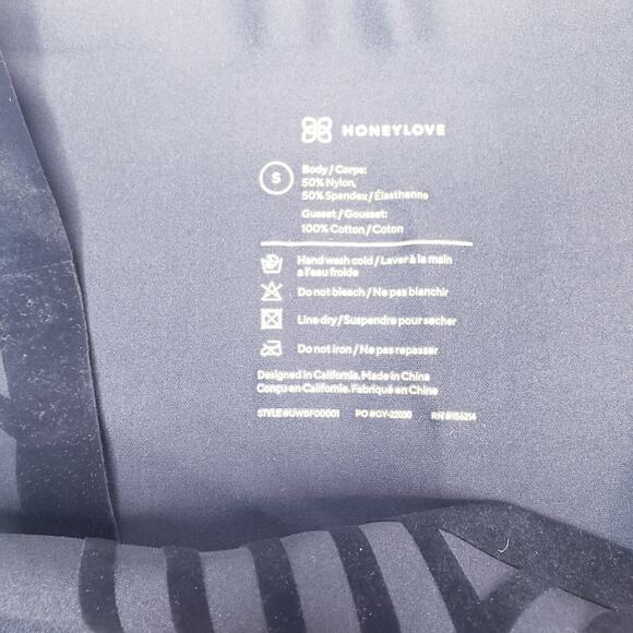 NWT HONEYLOVE Silhouette Brief w/ Velvet Trim Women's Size Small in BLack - Picture 3 of 7